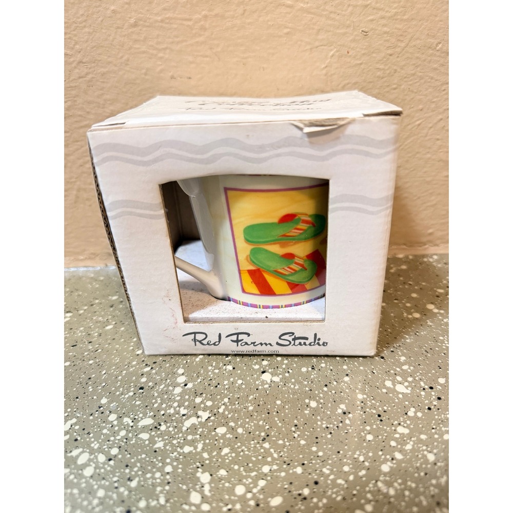 Red Farm Studio Coastal Mug Collection Flip Flop Beach Summer 8oz Mug NEW 741067